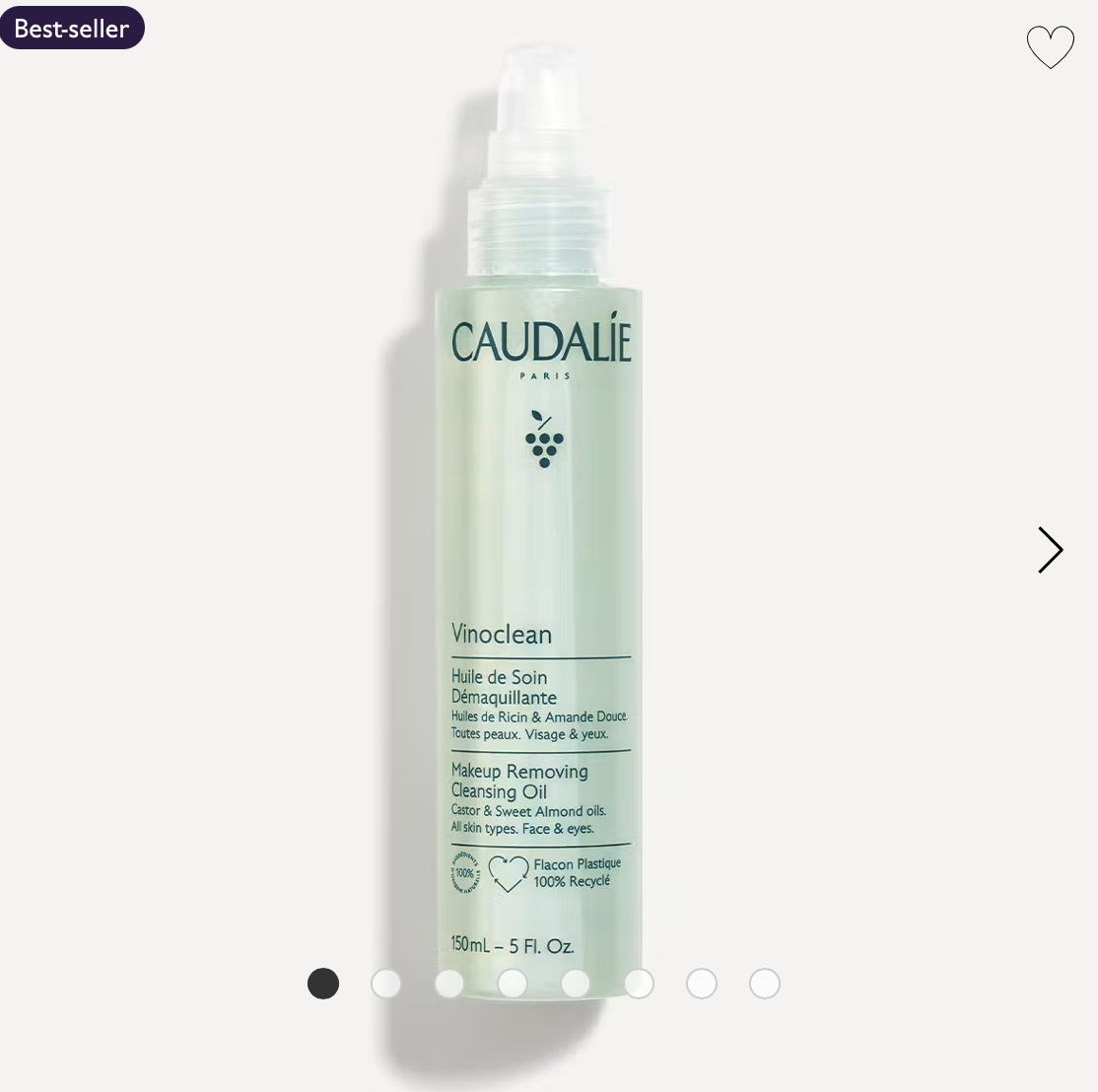 Vinoclean Huile de Soin Démaquillante à l'Huile d'Amande Douce + Ricin - 150ml