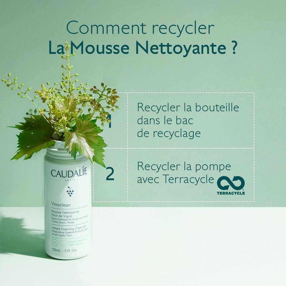 Vinoclean Mousse Nettoyante Visage Fleur de Vigne - 150ml