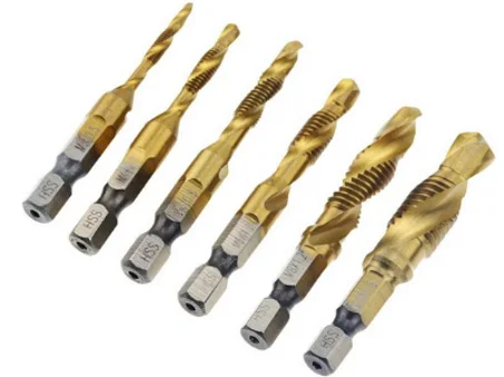 tige hss hexagonale, 6 pièces/vis filetage à pointe en spirale