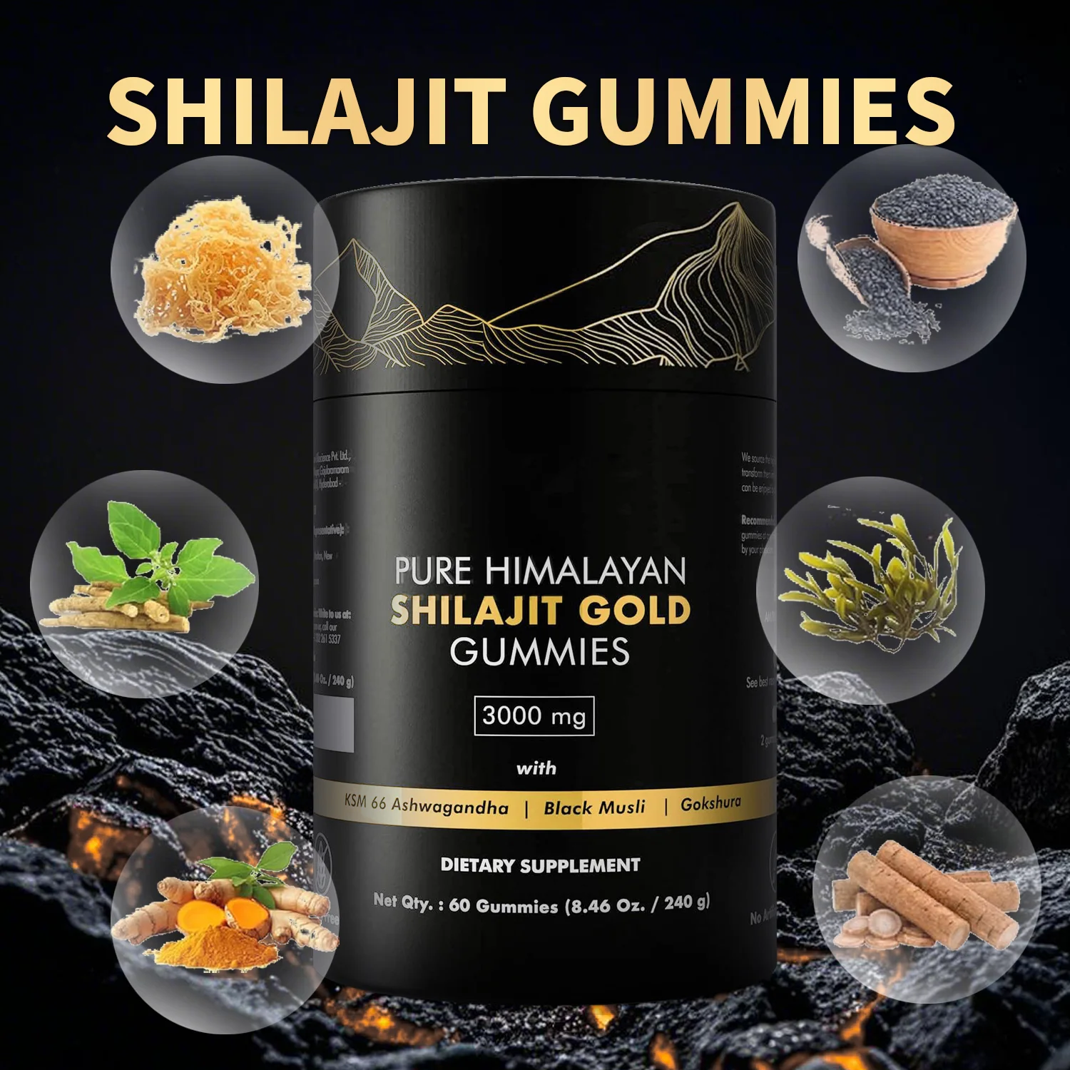 60 bonbons gélifiés de Shilajit Pur BF