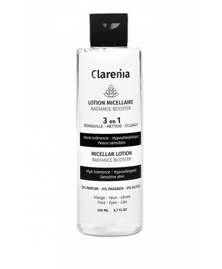 Clarenia – eau micellaire radiance booster 3 en 1 – 200 ml