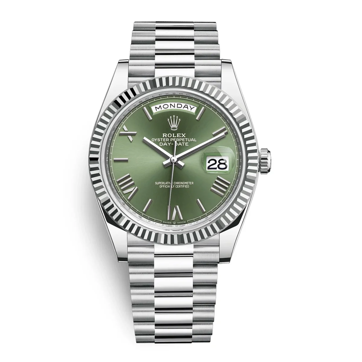 ROLEX - PRESIDENT DAY-DATE 40MM - OLIVE WHITE GOLD