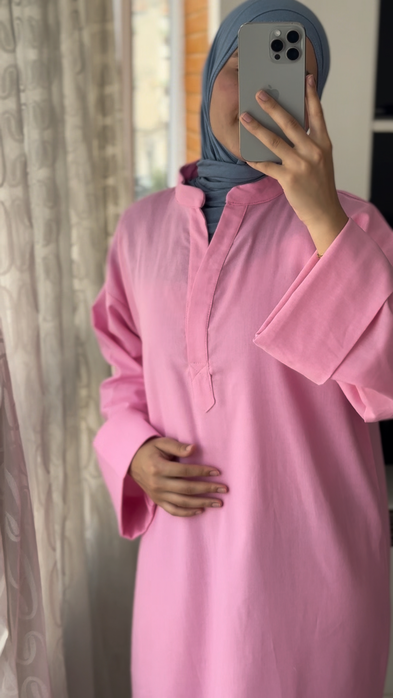 Pink Linen Dress