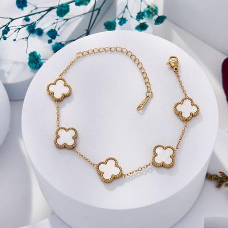 Gourmette Fleur de lotus en Acier Inoxydable