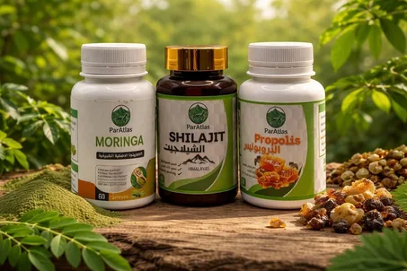 علبة بروبوليس +  علبة مورينجا + علبة شيلاجيت