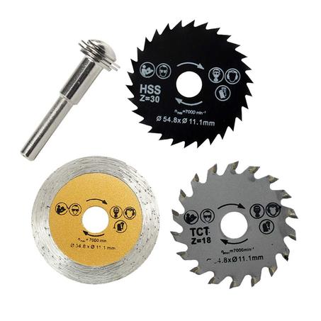 Mini lames de scie - Jeu de 3 lames de scie - Lame de scie - Mandrin - Ø 54,8 mm - Longueur max. 7 000 tr/min SE