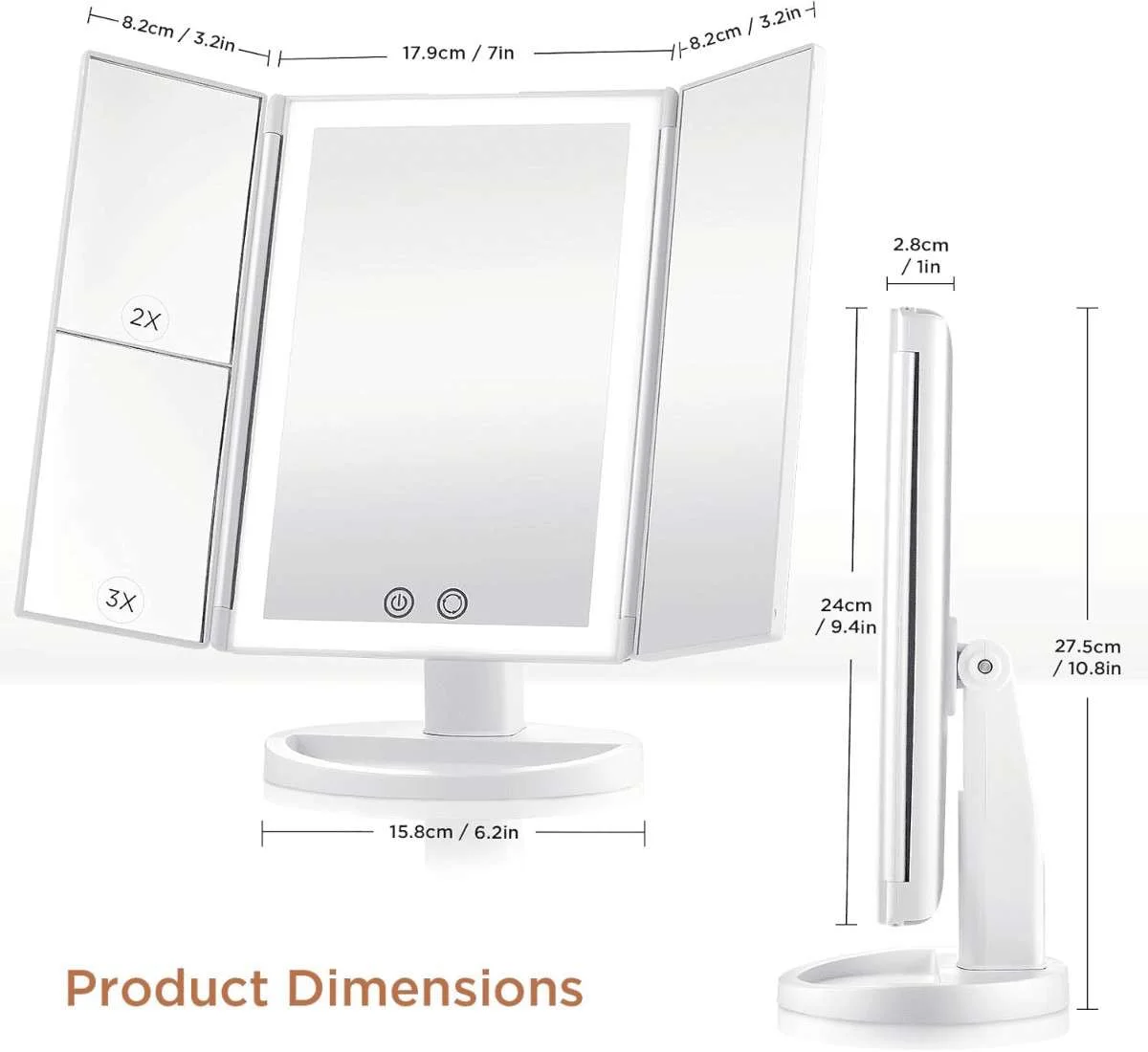 مرآة مع أضواء