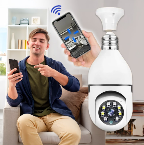 كاميرا مراقبة ذكية WiFi بشكل لمبة