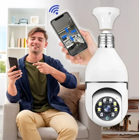 كاميرا مراقبة ذكية WiFi بشكل لمبة