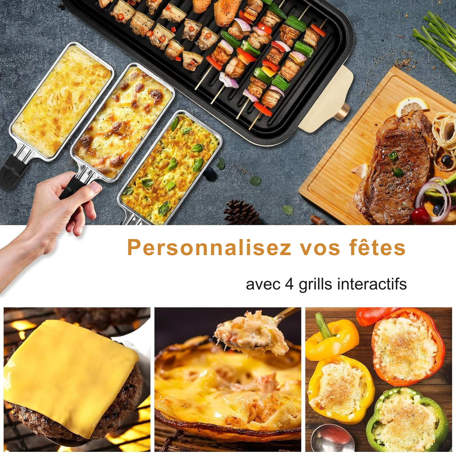 Grille barbecue électrique multifonctionnelle