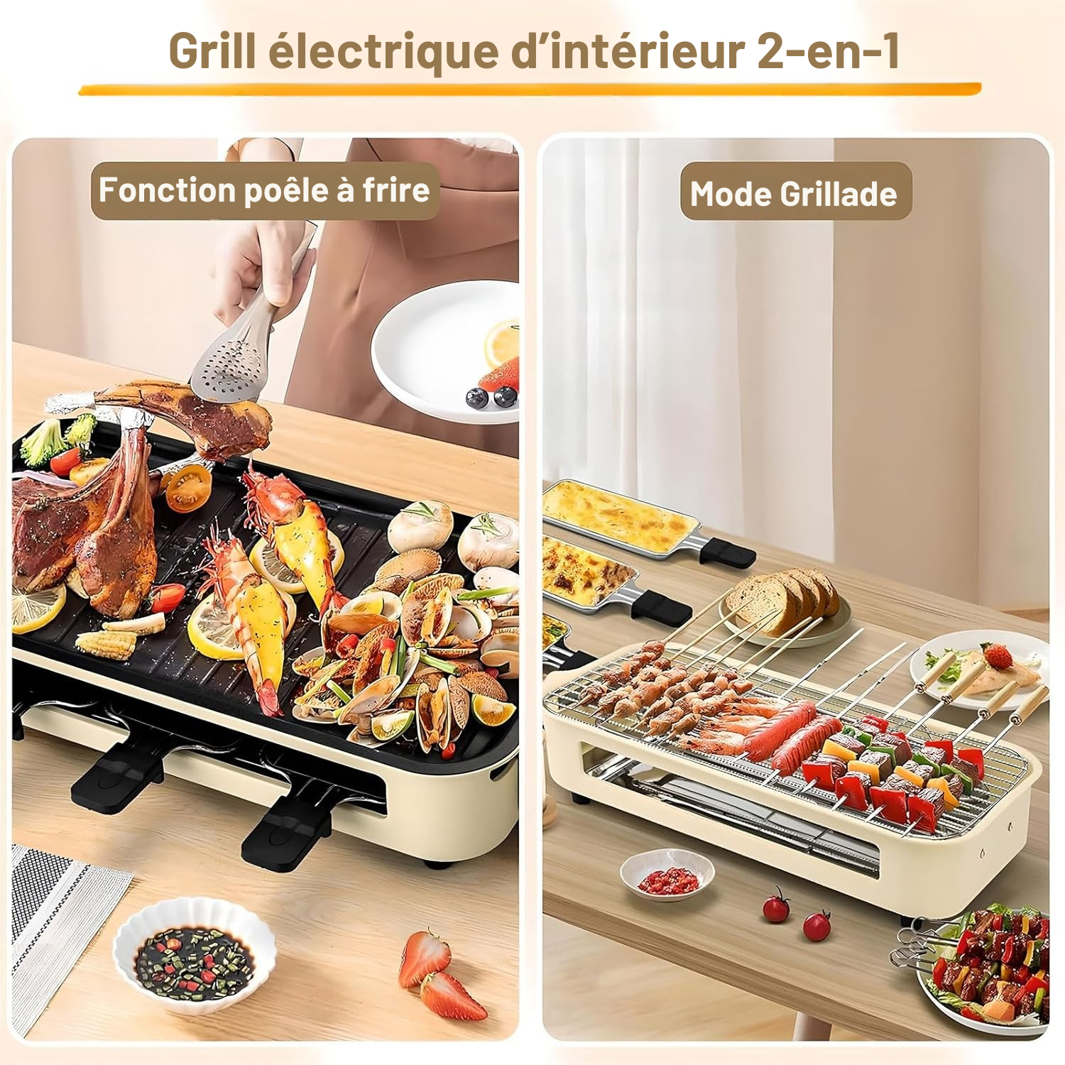 Grille barbecue électrique multifonctionnelle
