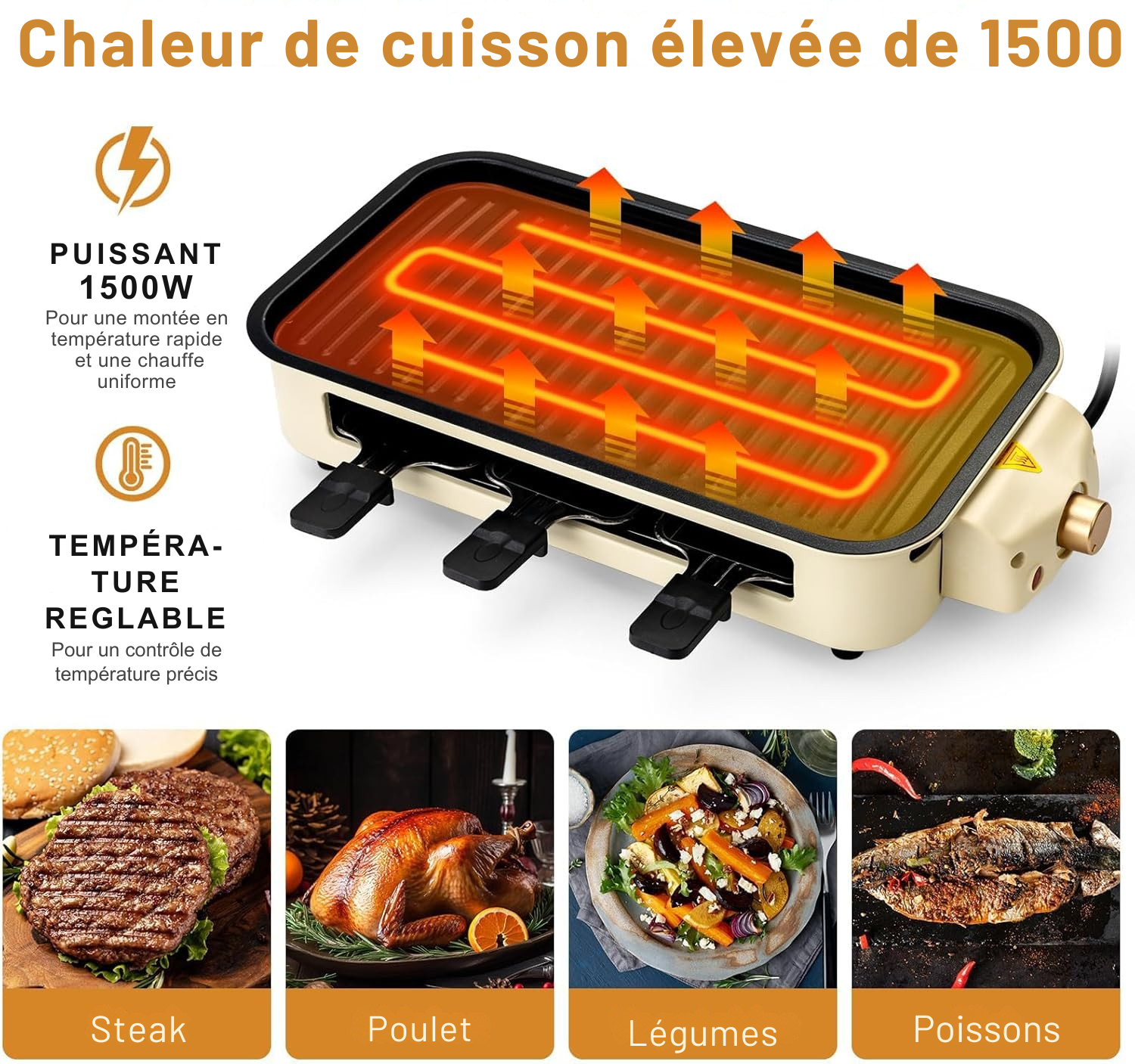 Grille barbecue électrique multifonctionnelle