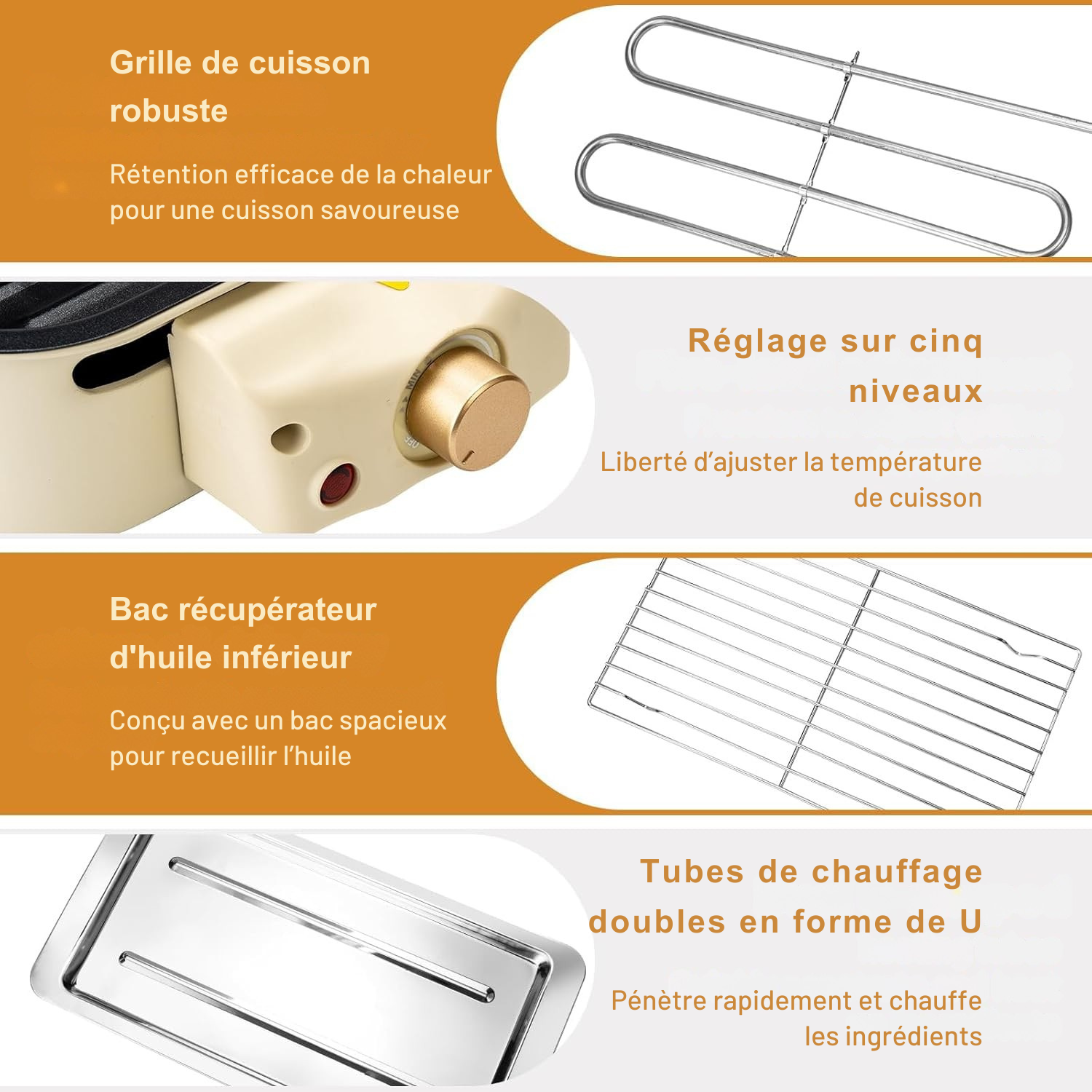 Grille barbecue électrique multifonctionnelle
