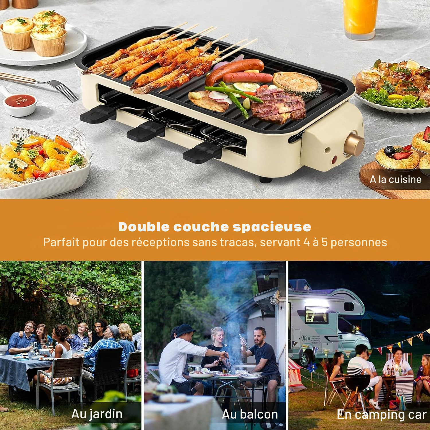 Grille barbecue électrique multifonctionnelle