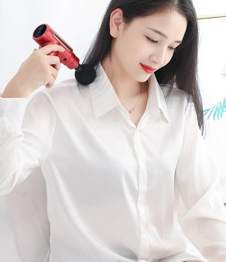 Pistolet de Massage Musculaire, Mini Massage Gun Portable avec 4 Têtes de Massage,