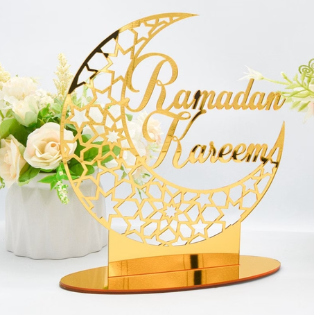 Décoration Lumineuse en Or et Argent Eid Mubarak Ramadan