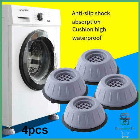 shock pad- Lot de 4 Patins anti vibrations - Coussinets machine a laver - Gris