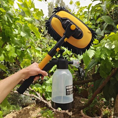 عدة العناية بالسيارة المتكونة من رشاش الرغوة + منشفة الميكرو فايبر 🤩