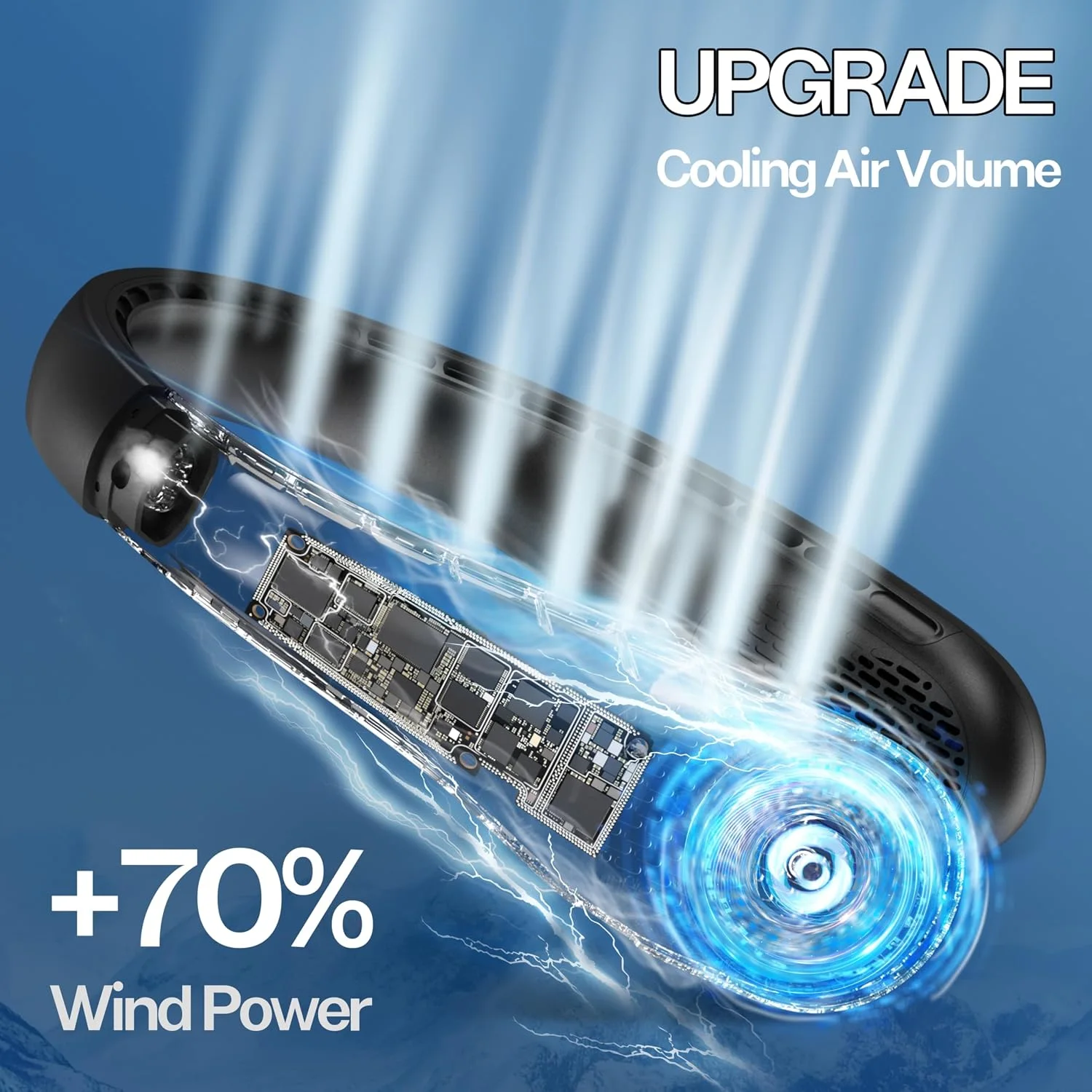 Neck Fan Portable Rechargeable with LED Display, Personal Travel Fan