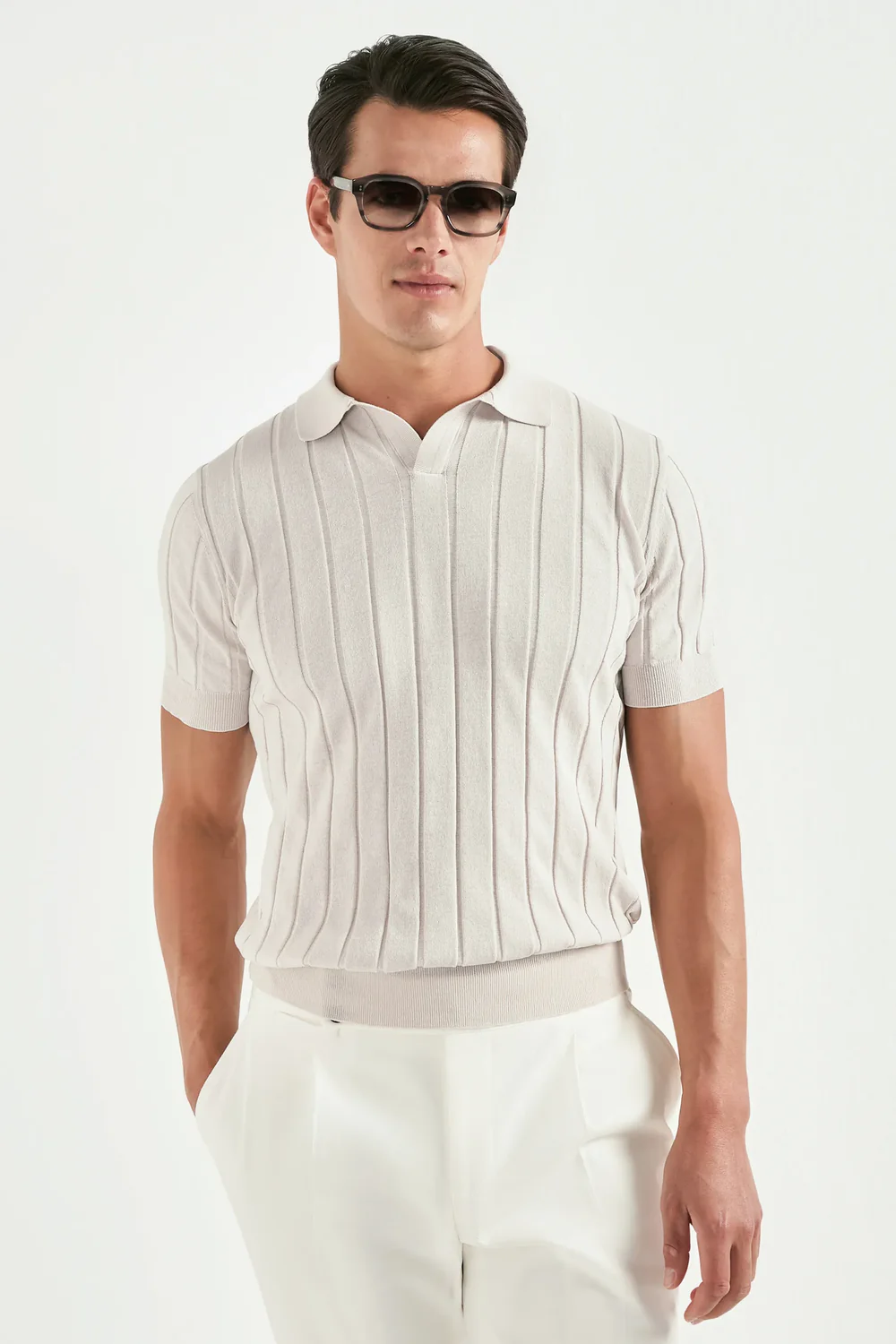 The Amalfi Ribbed Knit Polo