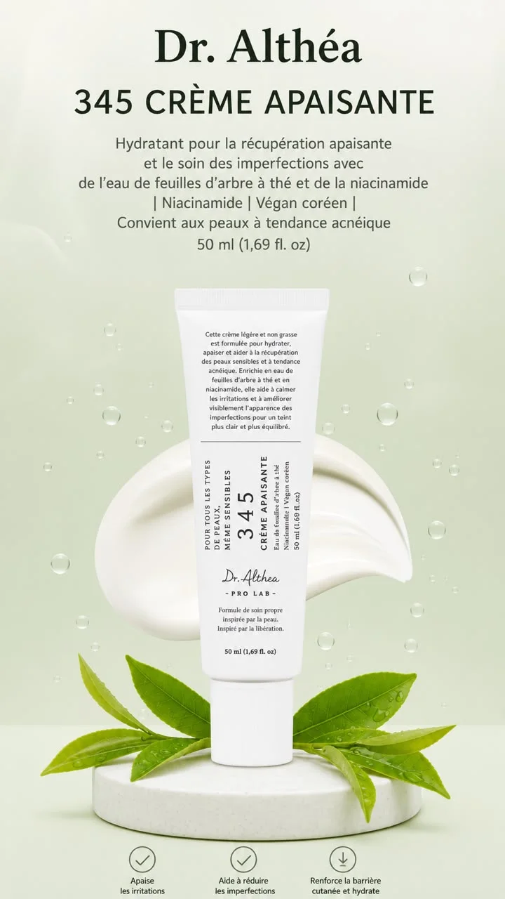 DR. ALTHEA 345 RELIEF CREAM – 50 ML  Apaise • Hydrate • Renforce la barrière cutanée