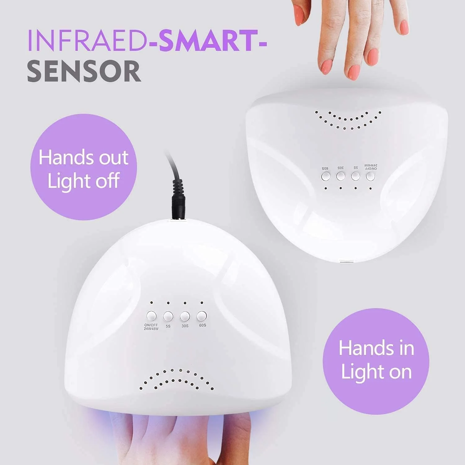 مجفف أظافر LED & UV احترافي لتجفيف الجل بسرعة – جودة عالية للاستخدام المنزلي والصالونات