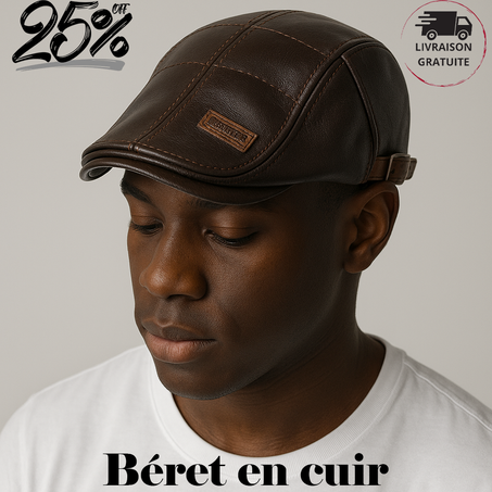 Béret en cuir pour homme