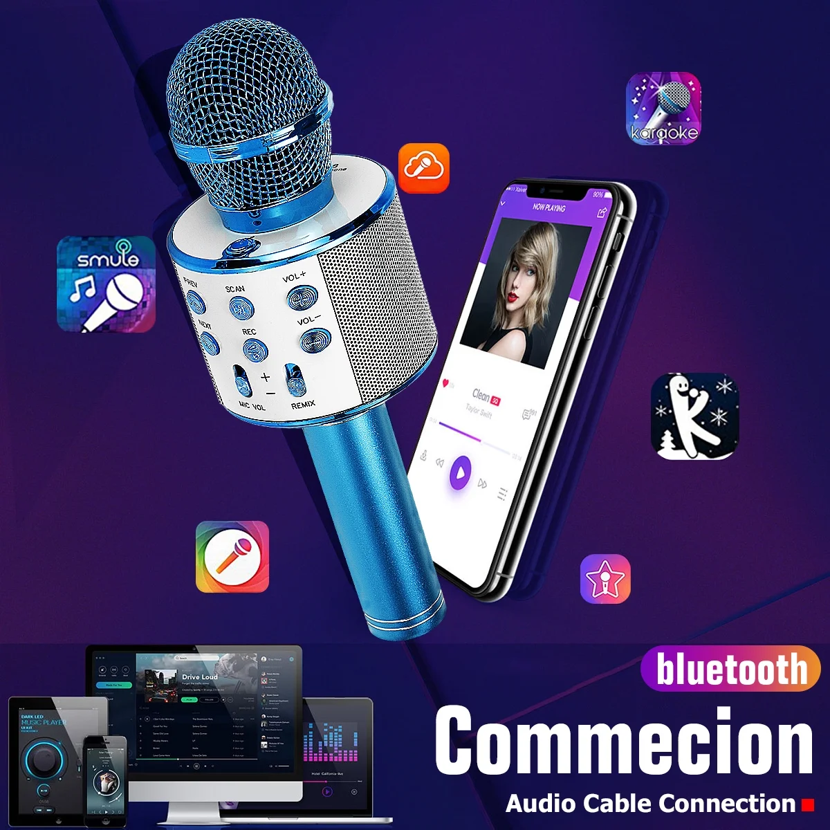 MICROPHONE 858 AVEC HAUT PARLEUR