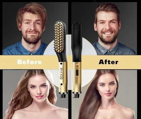 فرشة ذهبية لفرد الشعر 2 في 1