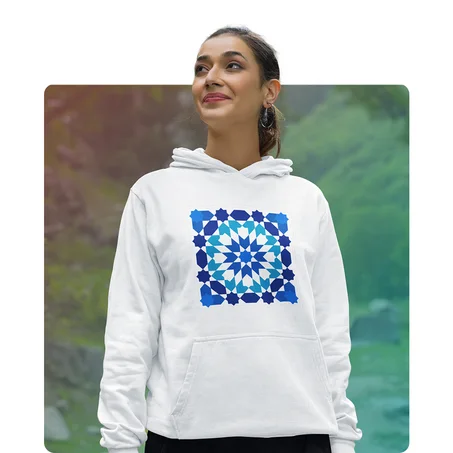 Blue Moroccan Zellij Hoodie