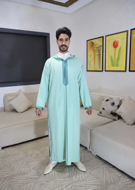 جلابة كباردين فاخرة بالمرمة وزواق الدبانة