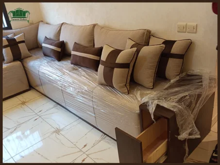 صالون مغربي عصري بلون أنيق – جودة عالية وتصميم حسب الطلب