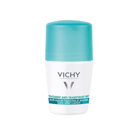 Vichy Déodorant Roll-On Traitement Anti-Transpirant 48h Anti-Traces Blanches & Jaunes – 50ml