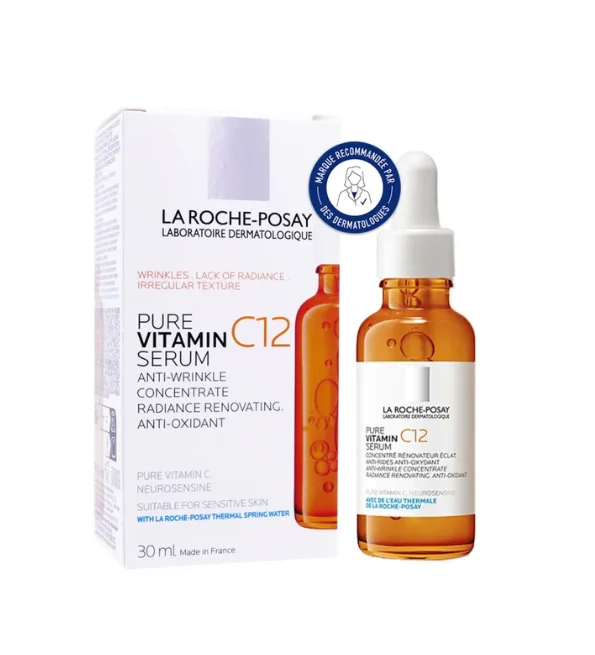 La Roche-Posay Pure Vitamin C12 Sérum Rénovateur Éclat Anti-Rides Anti-Oxydant – 30ml