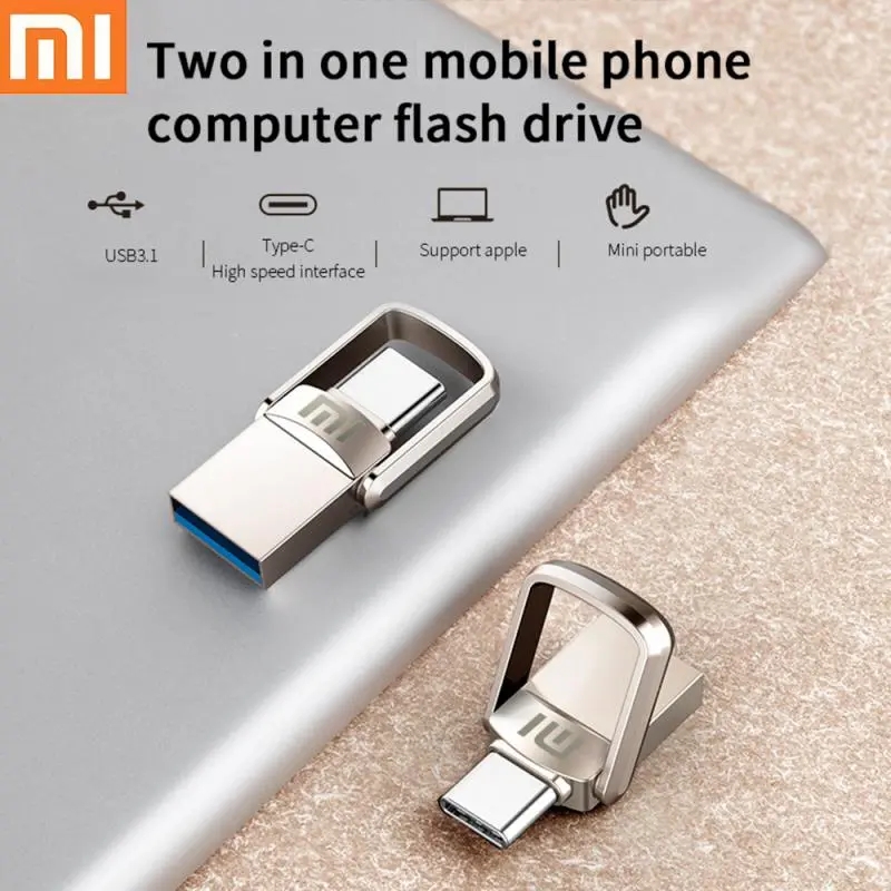 Xiaomi USB Flash Drive 2TB OTG Metal USB 3.1 Pen Drive Key 1TB 512GB Type C  High Speed Pendrive Mini Flash Drive Memory Stick
