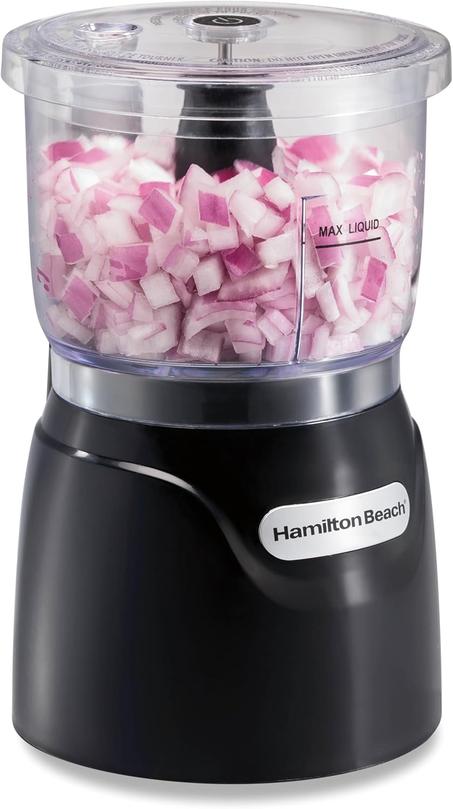 Hamilton Beach (72850) - Mini cortador de alimentos, 3 tazas, eléctrico, color negro