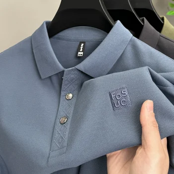 الصيف الرجال قصيرة الأكمام المطبوعة الراقية مصمم عالية الجودة التلبيب قميص بولو الأعمال عادية الكورية نمط العصرية قمة جديدة