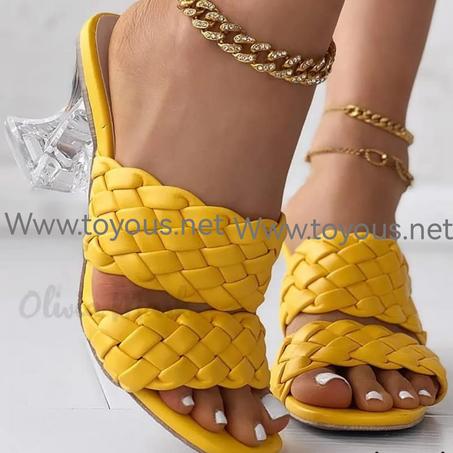 Sandale a talon transparent