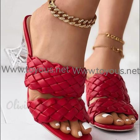 Sandale a talon transparent