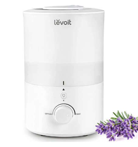 جهاز ترطيب 3 لتر من ليفويت لغرفة النوم والاطفال مع اضاءة ليلية، مرطب رذاذ للمنزل والمكتب والنبات، بخاصية الاغلاق التلقائي