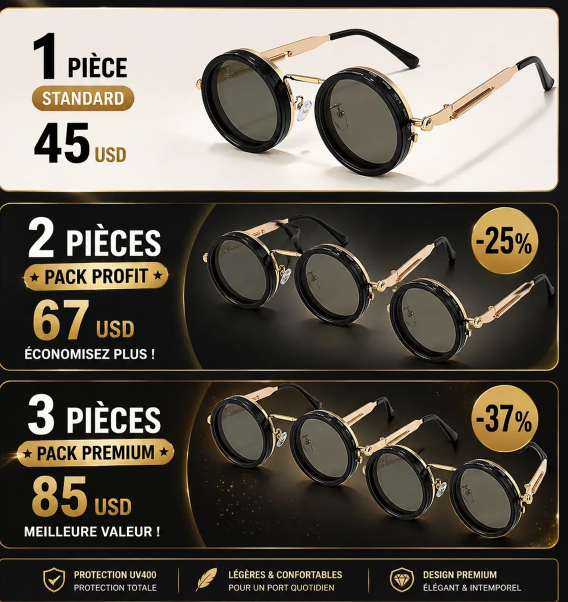 Lunettes de Soleil Ajustables
