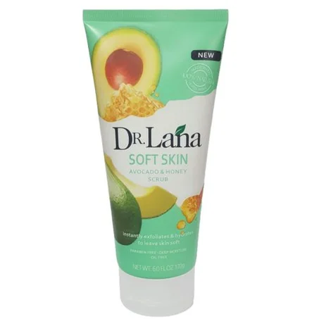 Lana Natural دكتور. مقشر لانا للبشرة الناعمة بالأفوكادو والعسل 170 جرام