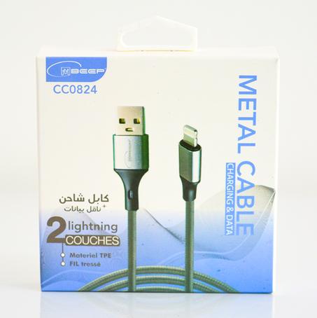 Cable chargeur CC0824 USB Lightning Metal