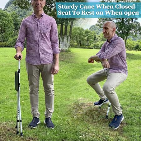 عكاز المشي المتحول إلى كرسي – دعم وثبات أثناء المشي وراحة أثناء الجلوس!