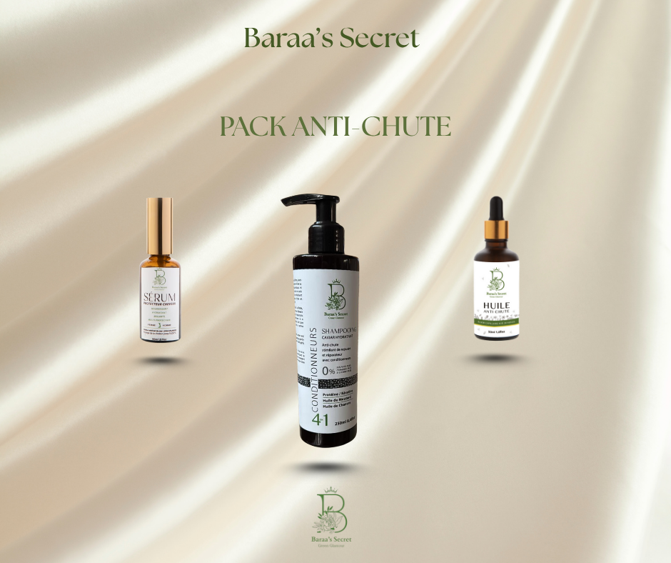 Pack Anti-Chute Intense – Shampoing Réparateur + Sérum Fortifiant + Huile Nourrissante   مجموعة العناية المكثفة ضد تساقط الشعر – شامبو مرمم + سيروم مقوي + زيت مغذي
