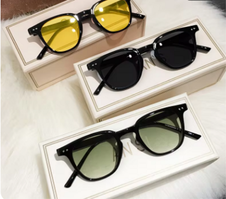 نظارات شمسية مربعة عتيقة للرجال والنساء ، نظارات شمسية دائرية صغيرة ، نظارات ذكور وإناث ، علامة تجارية فاخرة ، جديدة