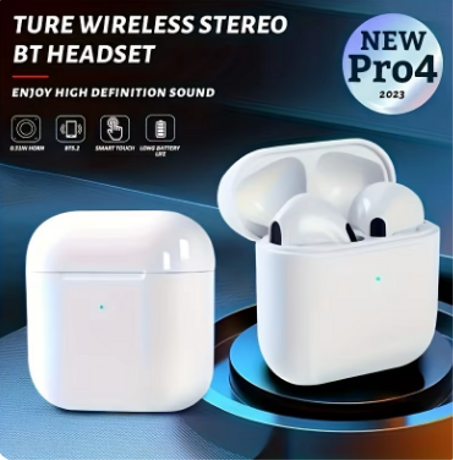 سماعة أذن Pro 4 TWS متوافقة مع بلوتوث سماعة رأس لاسلكية مقاومة للماء سماعات أذن شاومي آيفون Pro4