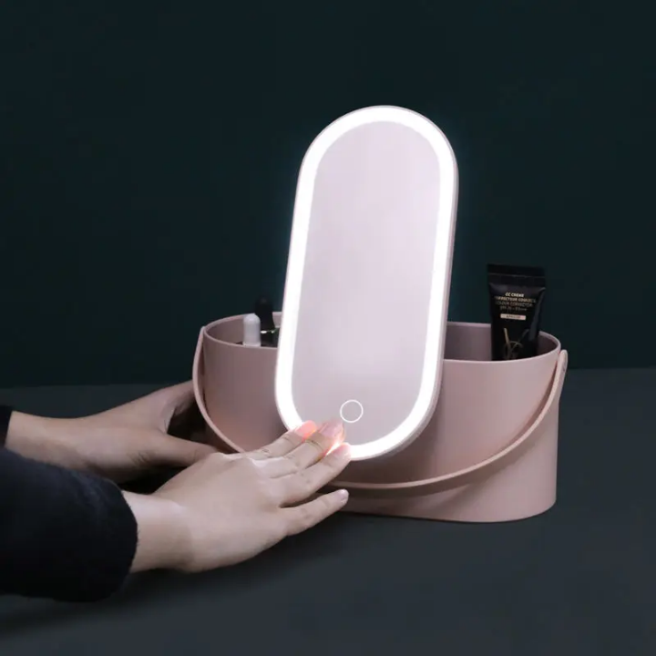 Miroir LED avec boîte de rangement