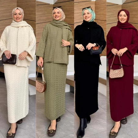 ✨طقم تريكو شتوي راقي – أناقة دافئة بكل بساطة✨