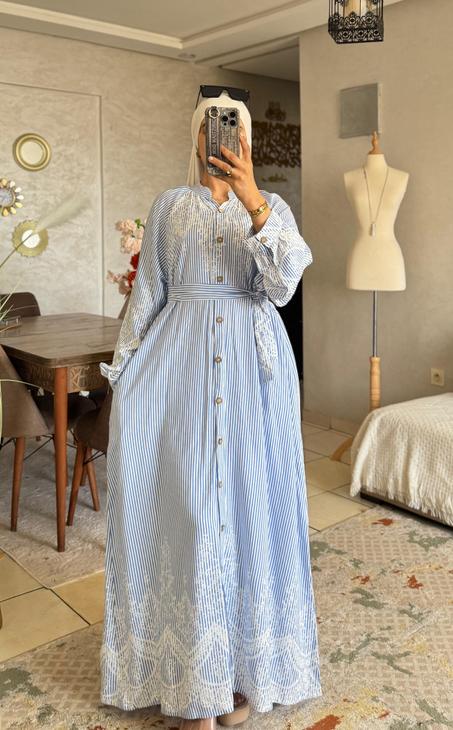 😍Robe Le Lin Rayé😍